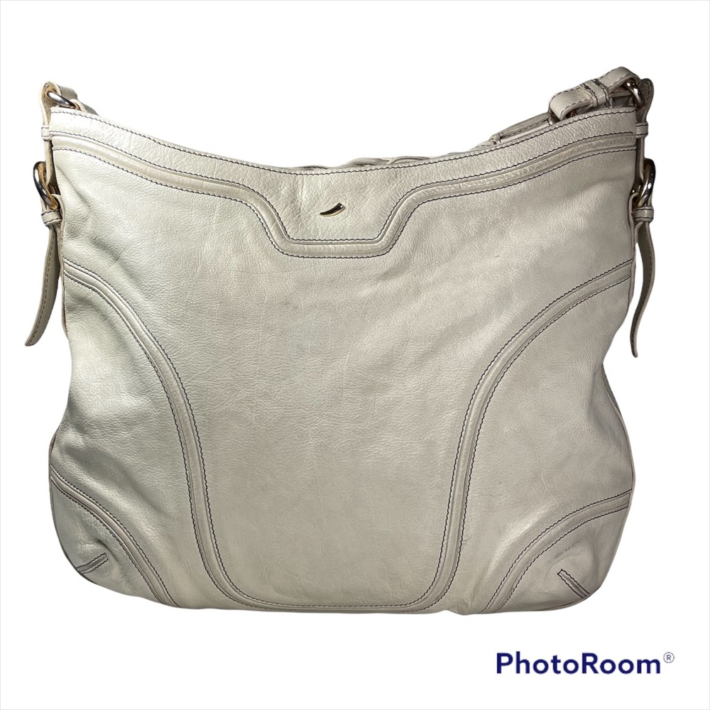 Tusk genuine leather ivory boho bag with braided straps